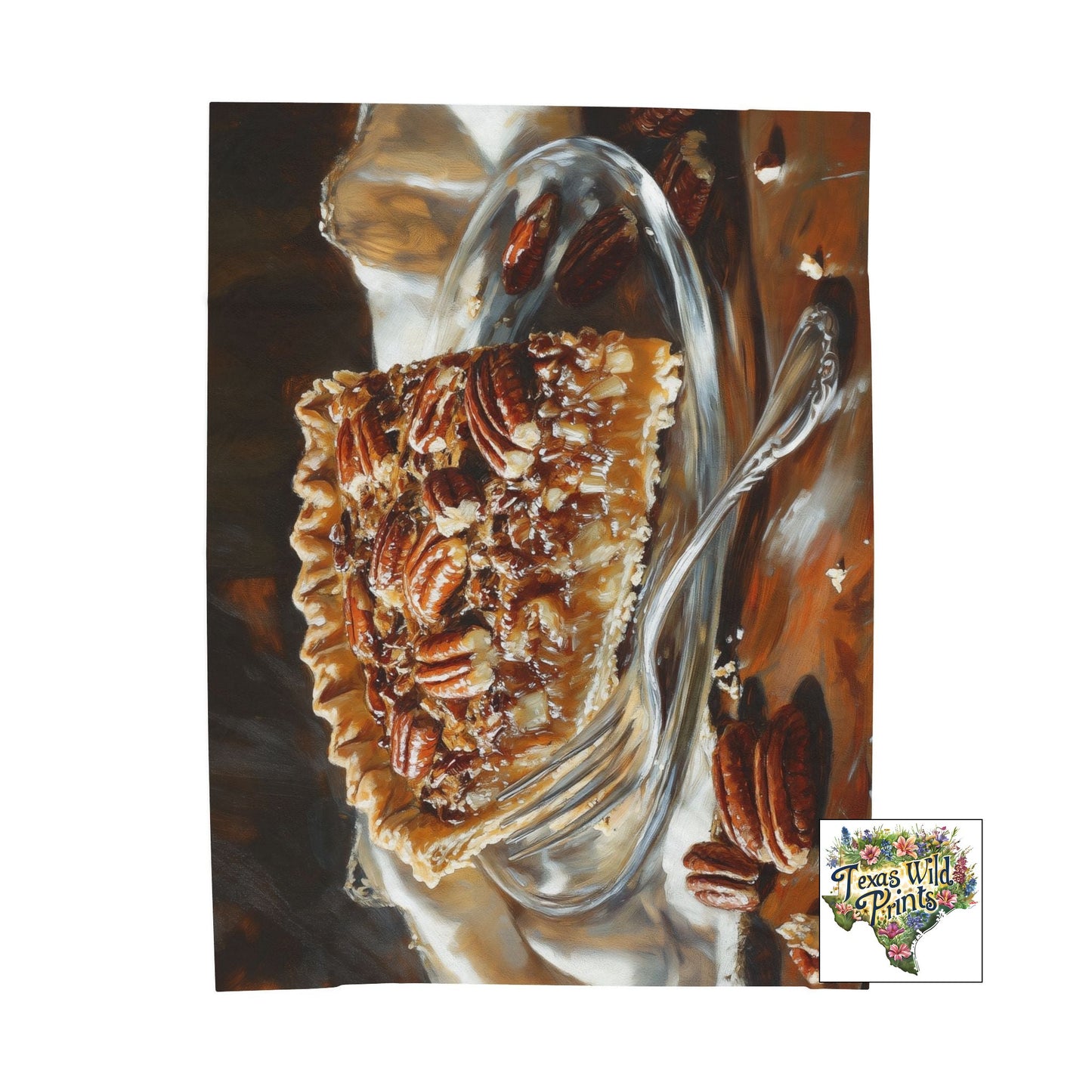 Cozy Pecan Pie Print Throw Blanket Southwest Art Print Plush Decor Gift Small Large Size Rustic Minimalist Holiday Accent