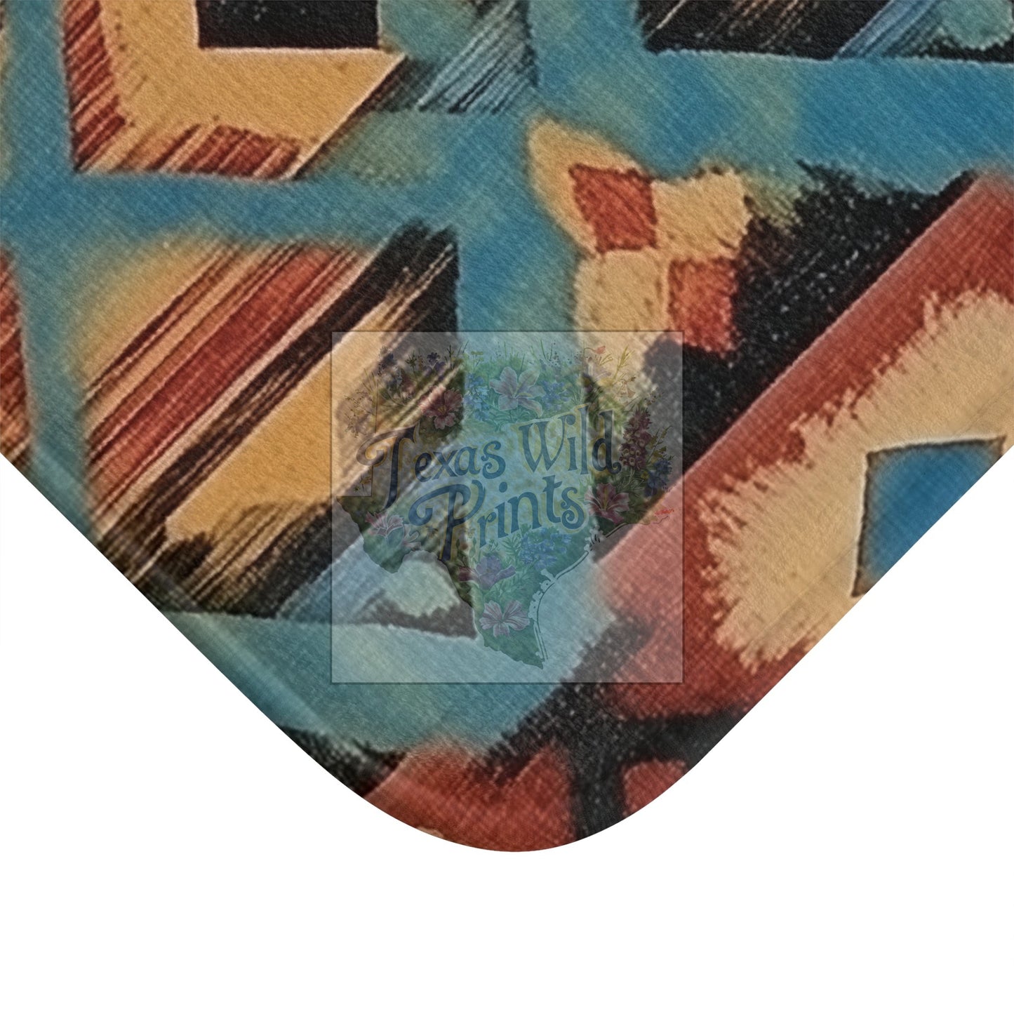 Tribal Geometric Bath Mat Vibrant Decor Rustic Southwestern Bathroom Memory Foam Microfiber Non-Slip Unique Geometric Gift