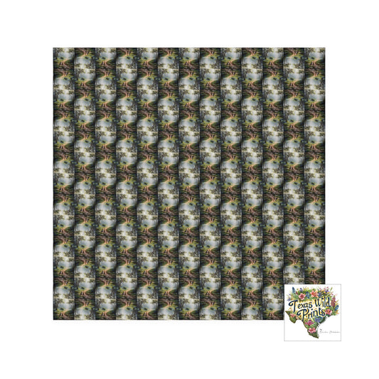 Rabbit Wildflower Face Towel Woodland Landscape Art 13x13 Inch Cottagecore Bathroom Rustic Bunny Decor Original Design Gift American Country Texas Wildflowers